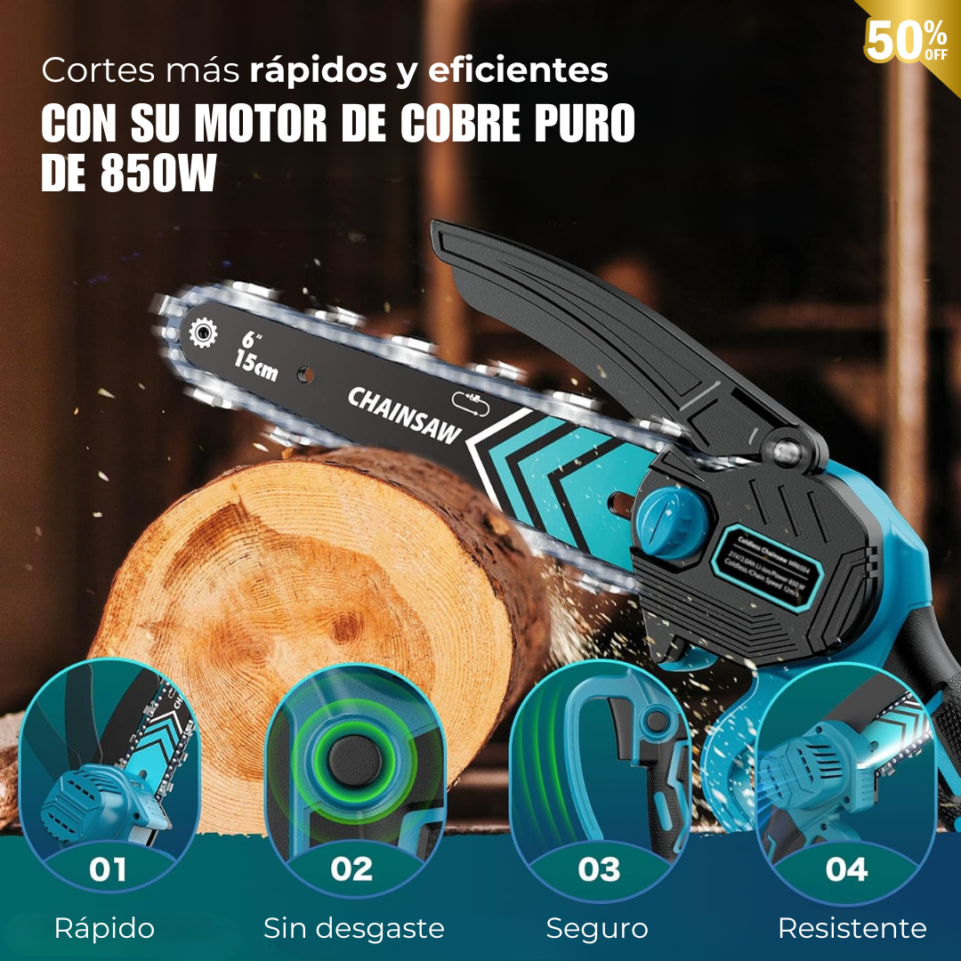 MOTOSIERRA CHAINSAW PORTÁTIL DOBLE BATERIA