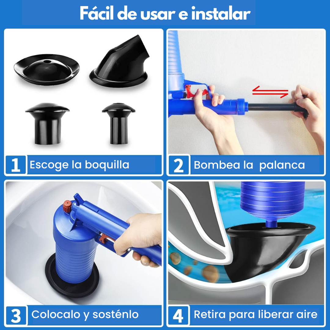 Desatascador inodoros para baños.