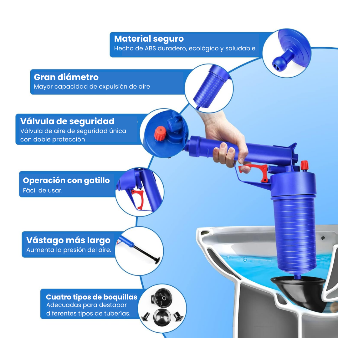 Desatascador inodoros para baños.