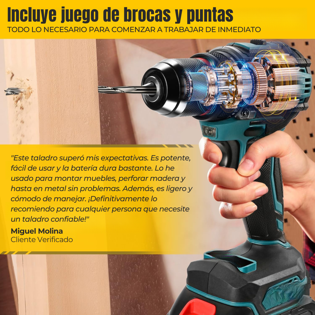 Juego de taladro inalámbrico de 28V con 2 baterías y cargador