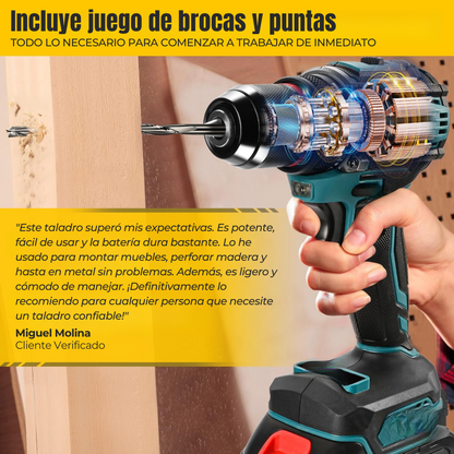 Juego de taladro inalámbrico de 28V con 2 baterías y cargador
