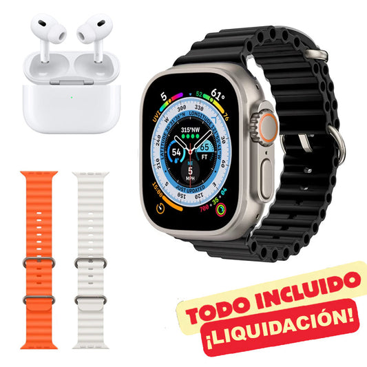 Smartwatch Ultra X + 2 correas + Auriculares ProAir Gratis