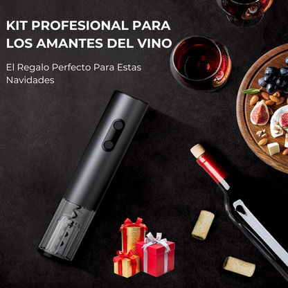 Sacacorchos Eléctrico + Kit Profesional 4 en 1 Gratis